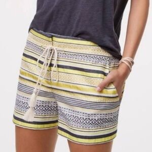 Ann Taylor Loft Riviera Shirta Stylish Yellow and Gray Drawstring Women's Shorts